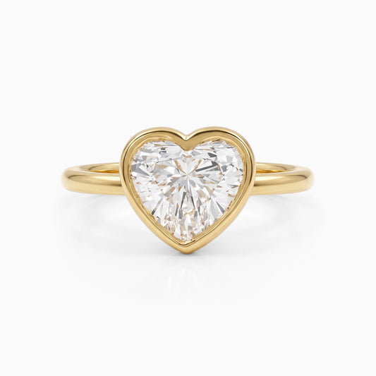 Heart Cut Lab Grown Solitaire Engagement Ring Ring
