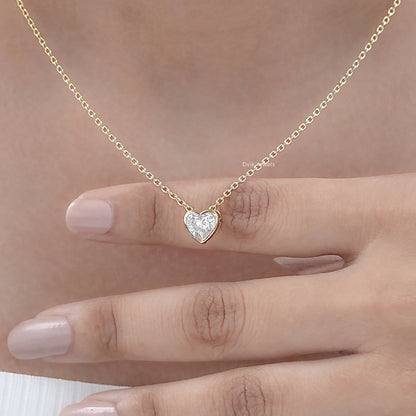 Heart Cut Minimalistic Bezel Set Pendant