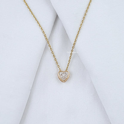 Heart Cut Minimalistic Bezel Set Pendant