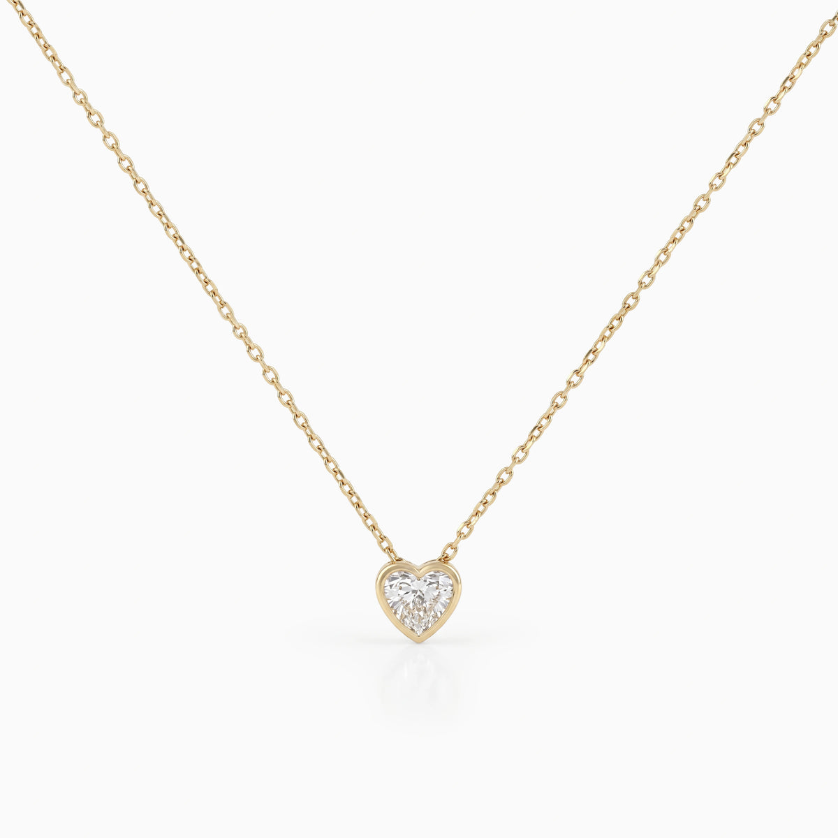 Heart Cut Minimalistic Bezel Set Pendant Necklace
