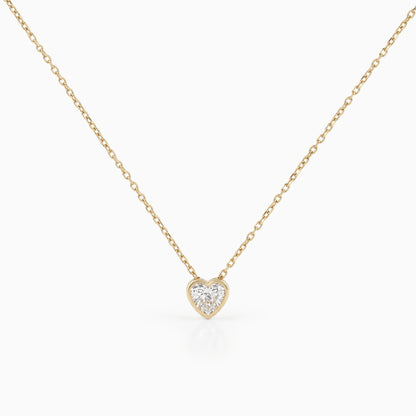 Heart Cut Minimalistic Bezel Set Pendant Necklace