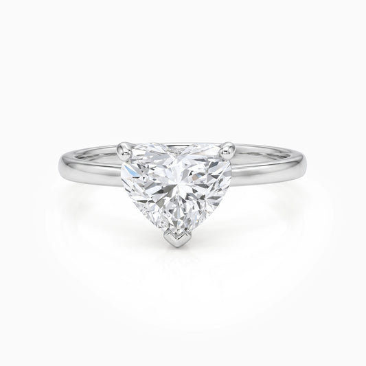 Heart Shaped Diamond Solitaire Ring