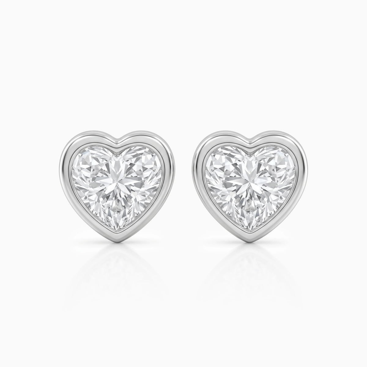Heart Shaped Lab Diamond Bezel Set Stud Earrings Earrings