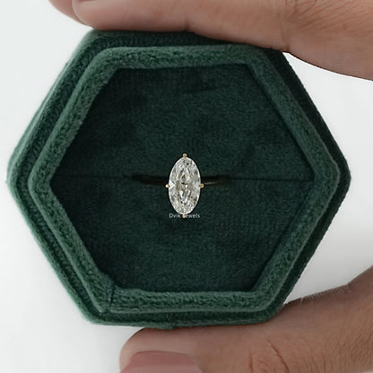 Old mine moval diamond ring for women held on jewelry box