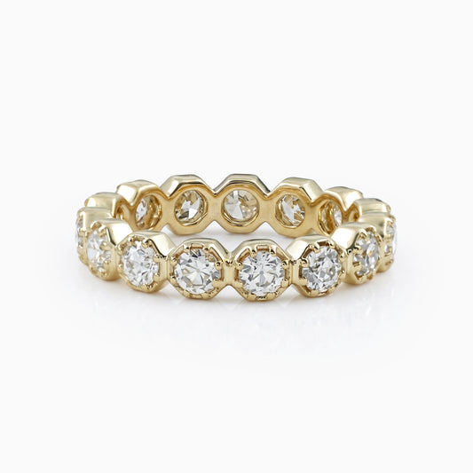 Hexagon Shape OEC Round Diamond Eternity Band