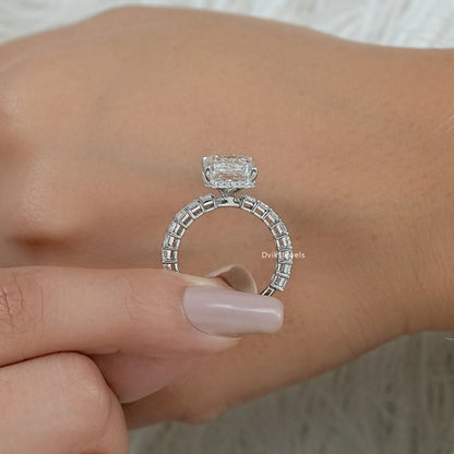 Radiant And Baguette Diamond Engagement Ring