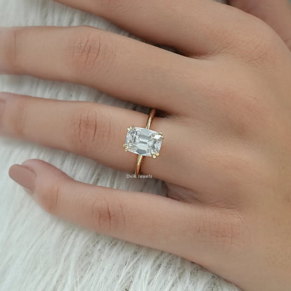 Old Mine Cushion Cut Lab Diamond Hidden Halo Solitaire Ring Ring
