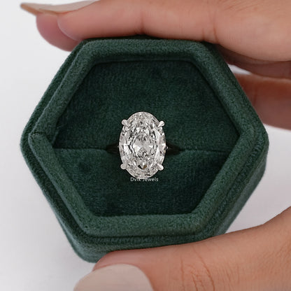 Hidden Halo Oval Diamond Split Shank Ring