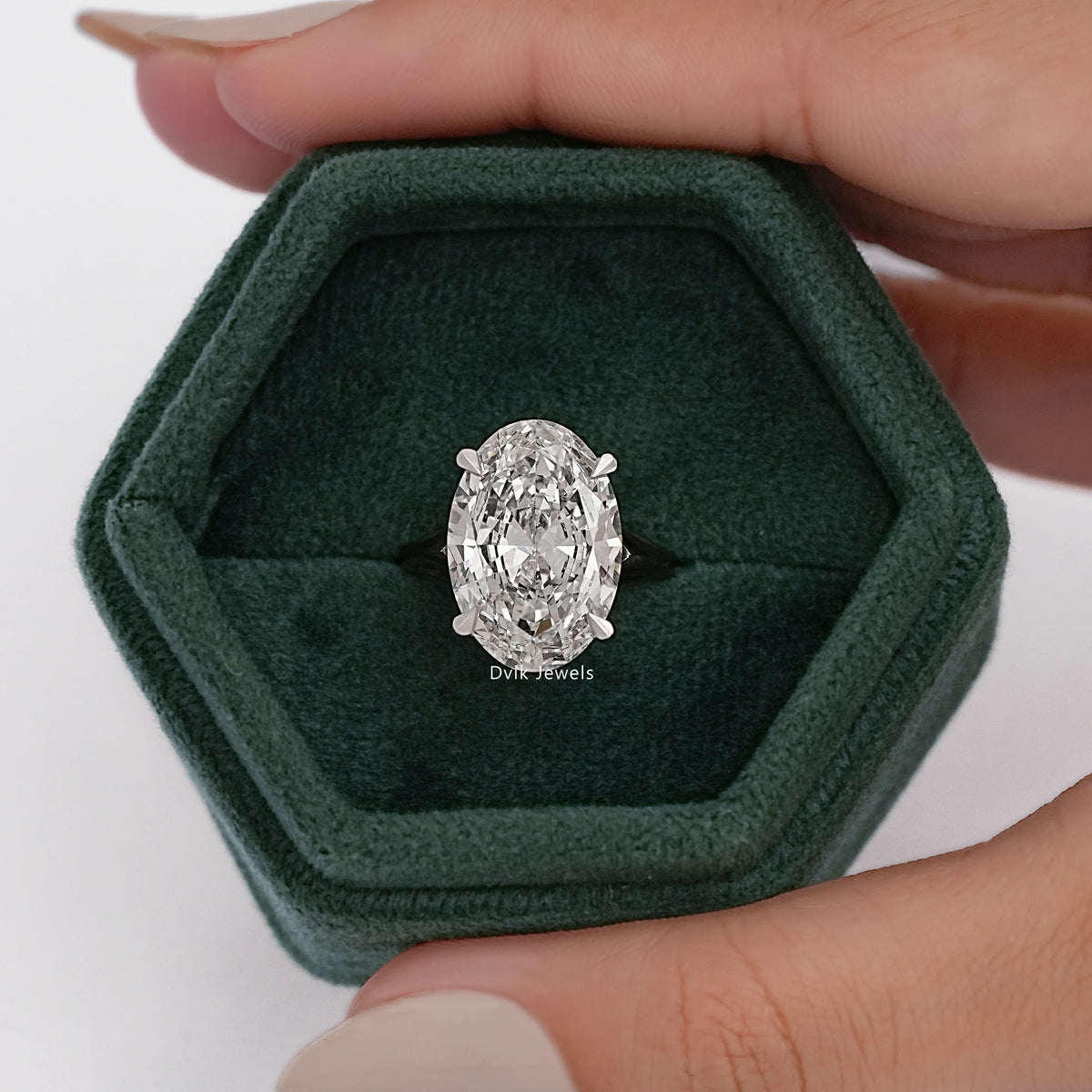 Hidden Halo Oval Diamond Split Ring
