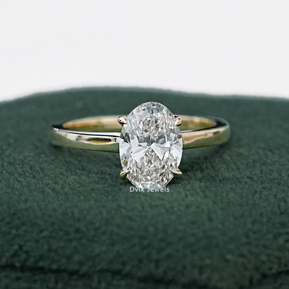 Hidden Halo Oval Lab Grown Diamond Solitaire Ring Ring