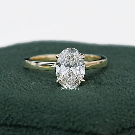 Hidden Halo Oval Lab Grown Diamond Solitaire Ring