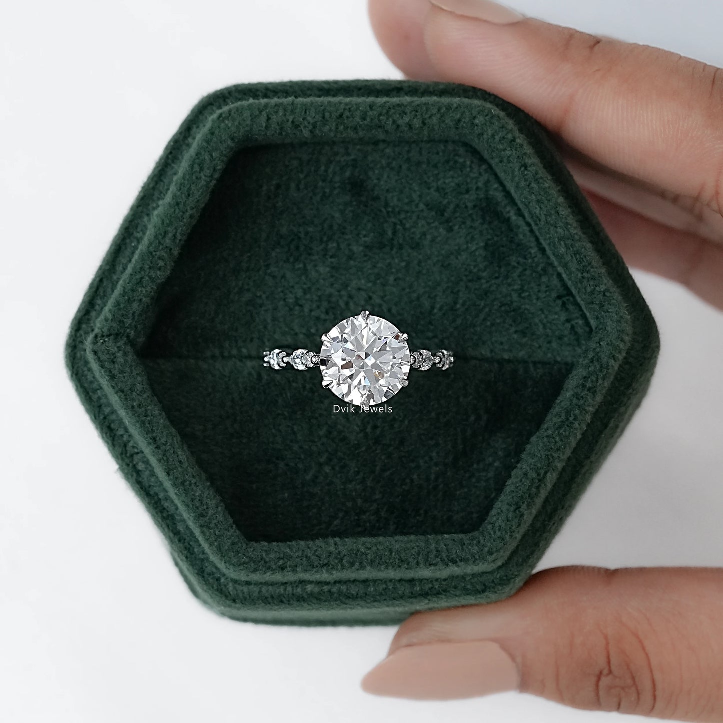 Hidden Halo Lab Diamond Engagement Ring