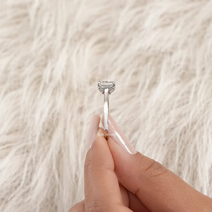 Tulip Set Hidden Halo Square Radiant Cut Ring
