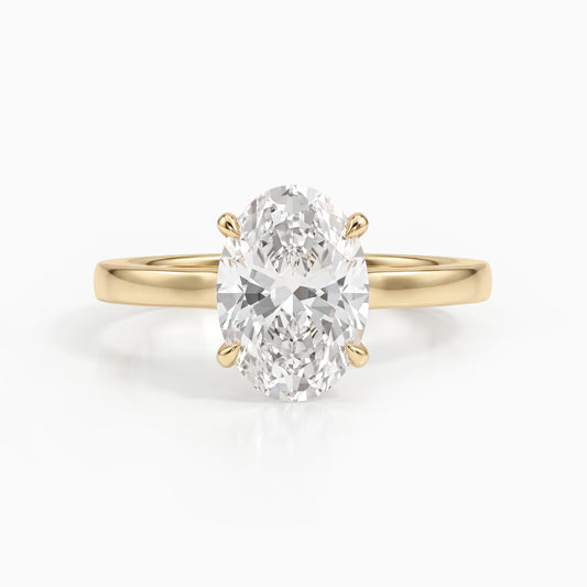 Hidden Halo Oval Lab Grown Diamond Solitaire Ring Ring
