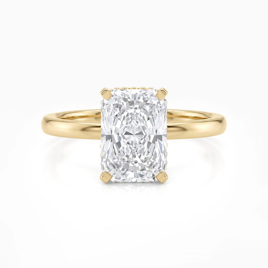 Hidden Halo Radiant Cut Diamond Engagement Ring Ring