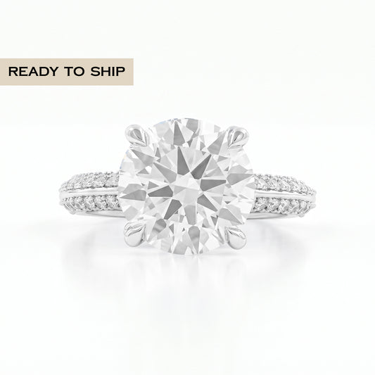 Hidden Halo Round Diamond Bridge Accent Ring