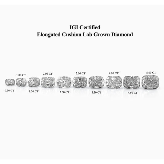 IGI Certified Elongated Cushion Cut Lab Grown Diamond