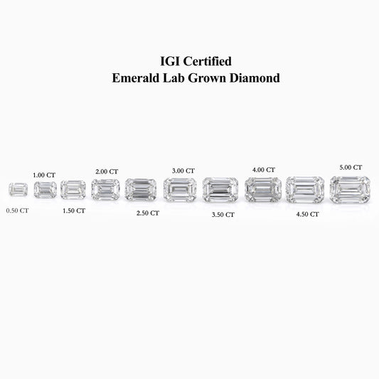 IGI Certified Emerald Cut Lab Grown Loose Diamond