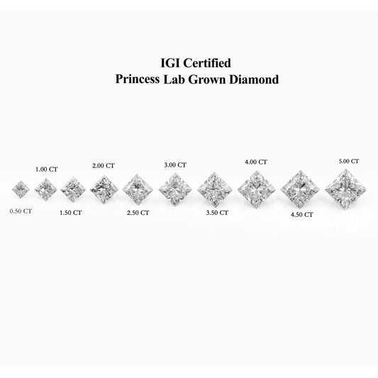 IGI Certified Princess Cut Lab Grown Diamond