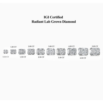 IGI Certified Radiant Cut Lab Grown Loose Diamond