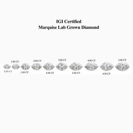 IGI Certified Marquise Cut Lab Grown Loose Diamond