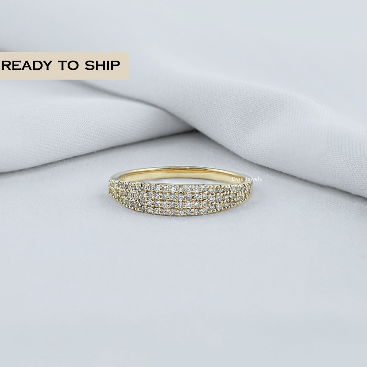 Lab Grown Diamond Pave Half Eternity Band
