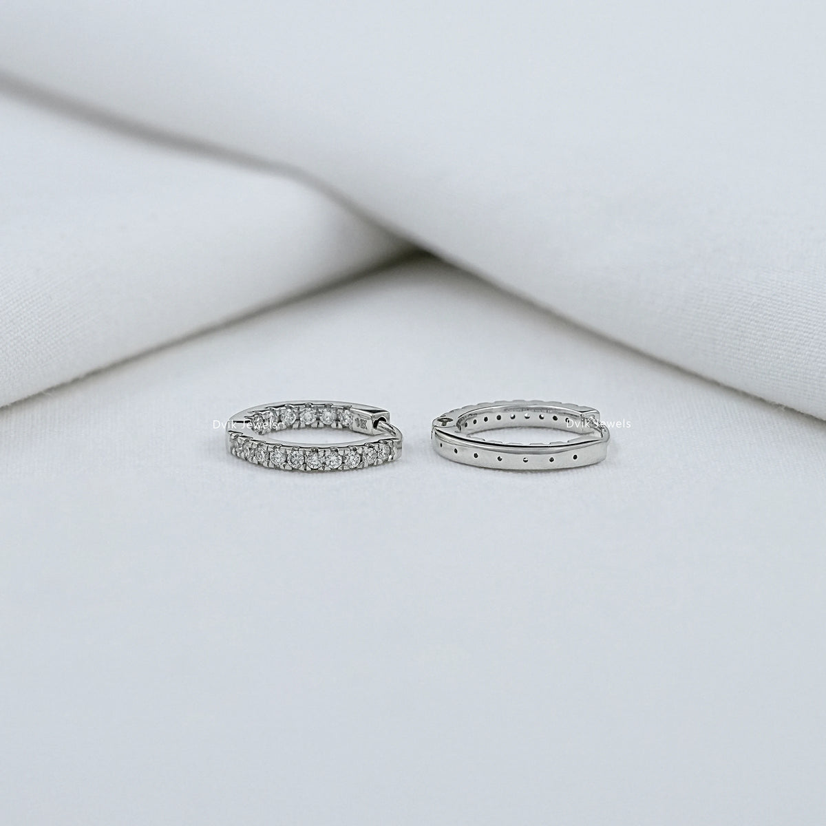 Round Lab Grown Diamond Hoop Earrings