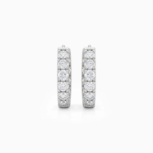 Inside Outside Round Cut Lab Diamond Hoop Earrings