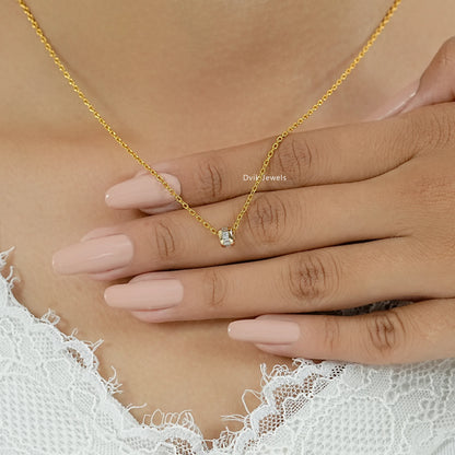 Baguette Cut Lab Diamond Barrel Pendant