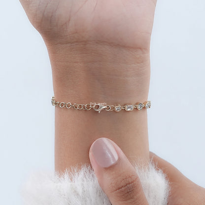 Multi Shape Bezel Set Lab Grown Diamond Bracelet