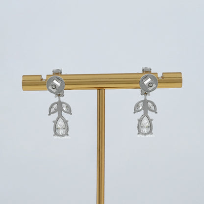 Pear And Marquise Diamond Drop Earrings