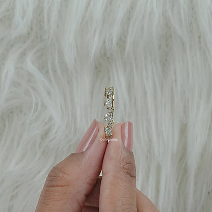 Half Moon & Round Cut Lab Diamond Eternity Band