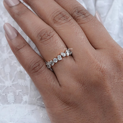 Multi Shape Lab Diamond Full Eternity Wedding Band