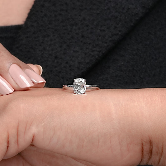 Old Mine Cushion Diamond Solitaire Ring