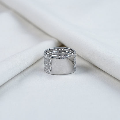 Round Cut Lab Diamond Pave Wedding Band