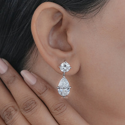 Pear Cut Lab Diamond Dangle Earrings