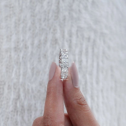 Radiant Cut Lab Diamond Full Eternity Wedding Band