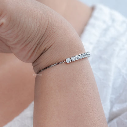 Round Lab Grown Diamond Chain Bracelet