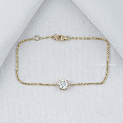 Lab Diamond Round Cut Solitaire Bracelet