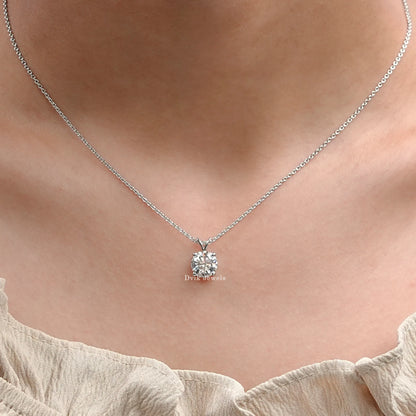 Round Lab Grown Diamond Solitaire Pendant