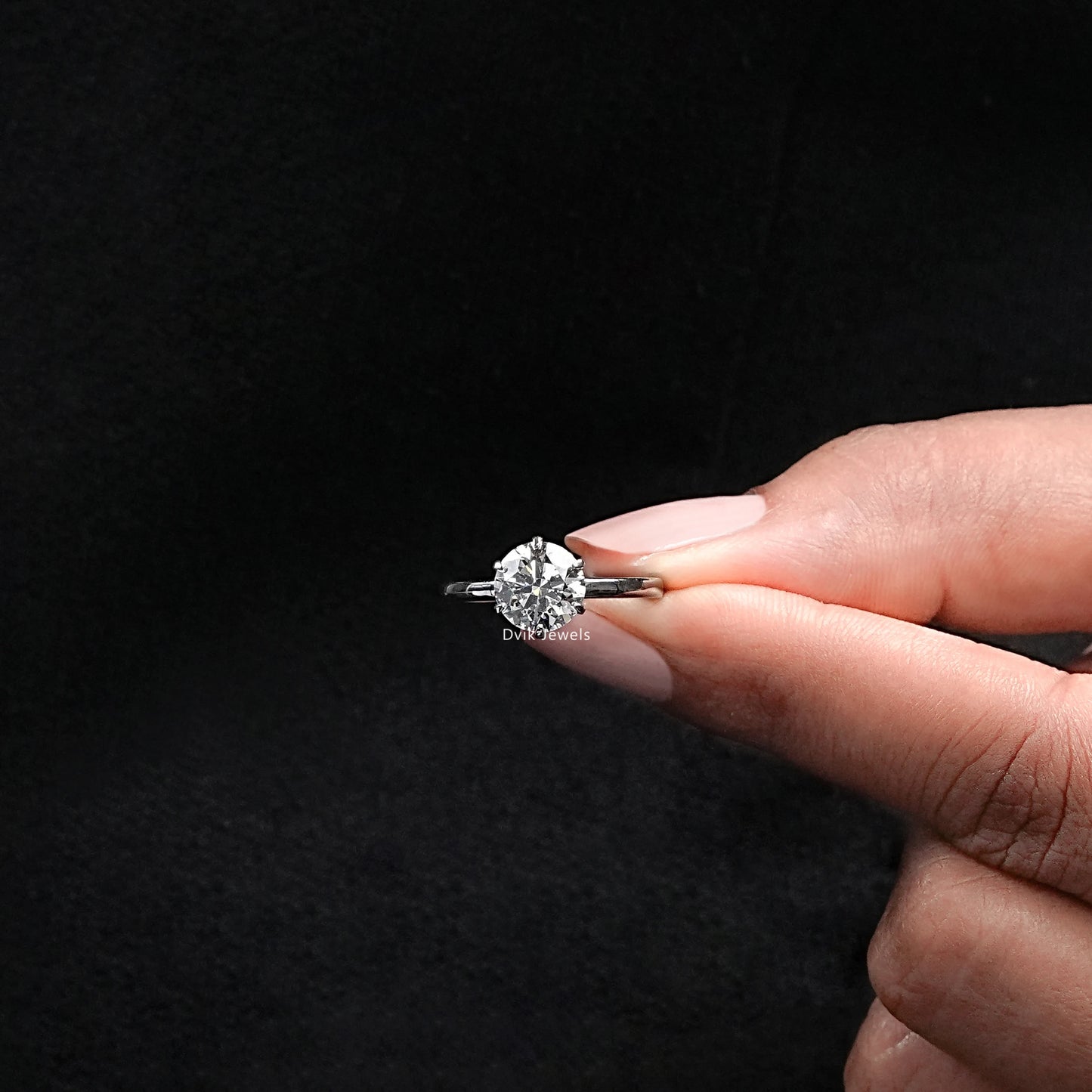 Round Lab Diamond Solitaire Ring Ring