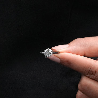 Round Lab Diamond Solitaire Ring Ring