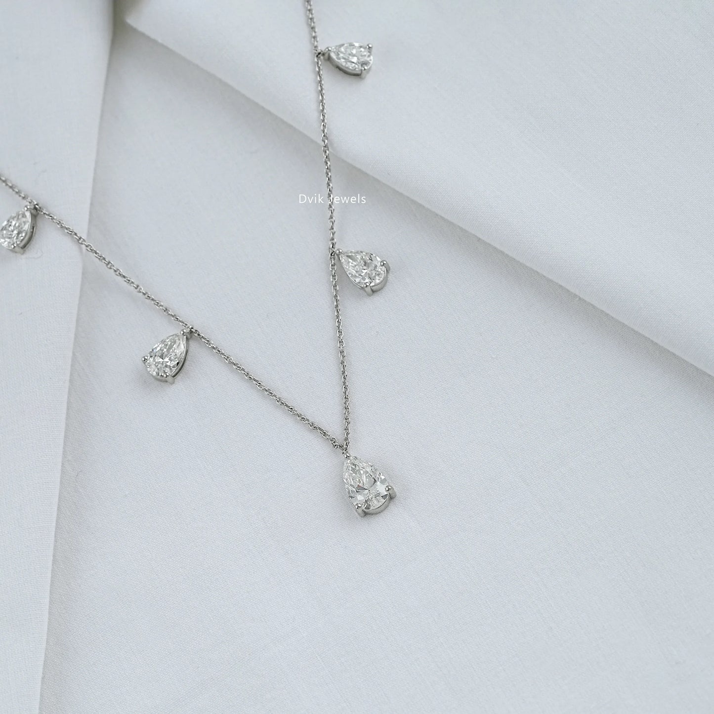 Pear Lab Diamond Station Drop Necklace