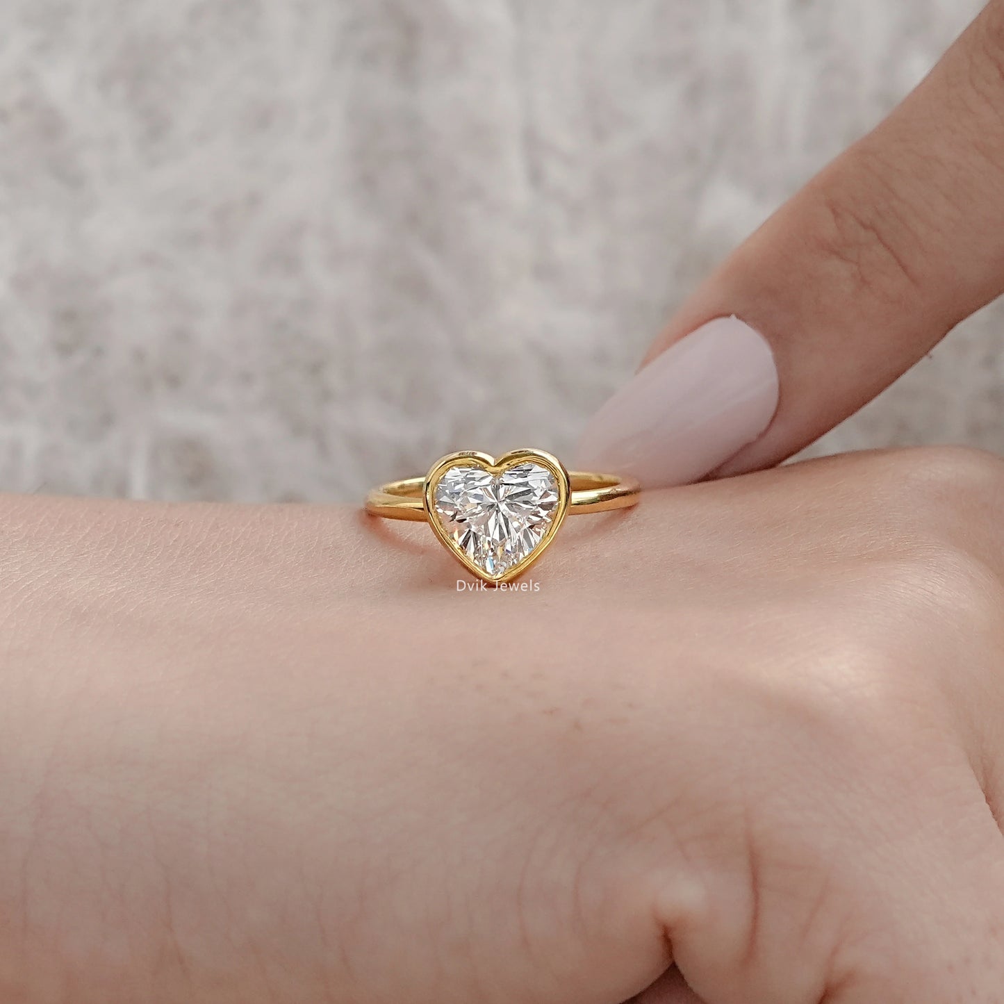 Heart Cut Lab Diamond Solitaire Engagement Ring