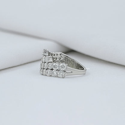 Round Diamond Pave Half Eternity Band