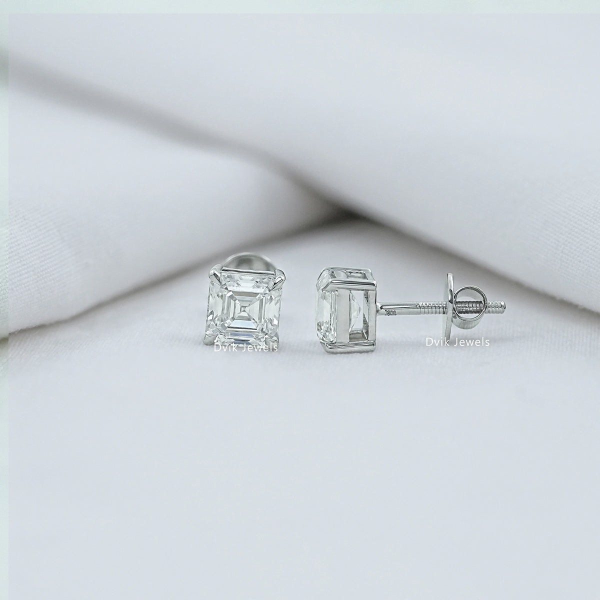 Asscher  Lab Grown Diamond Stud Earring