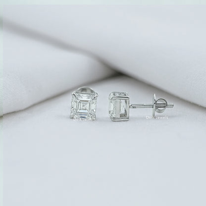 Asscher  Lab Grown Diamond Stud Earring