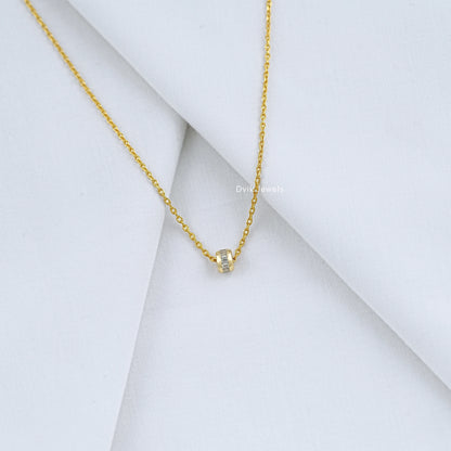 Baguette Cut Lab Diamond Barrel Pendant