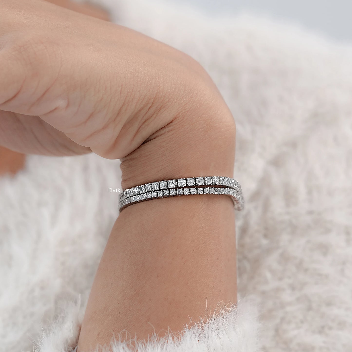 Round Cut Lab Grown Diamond Bracelet