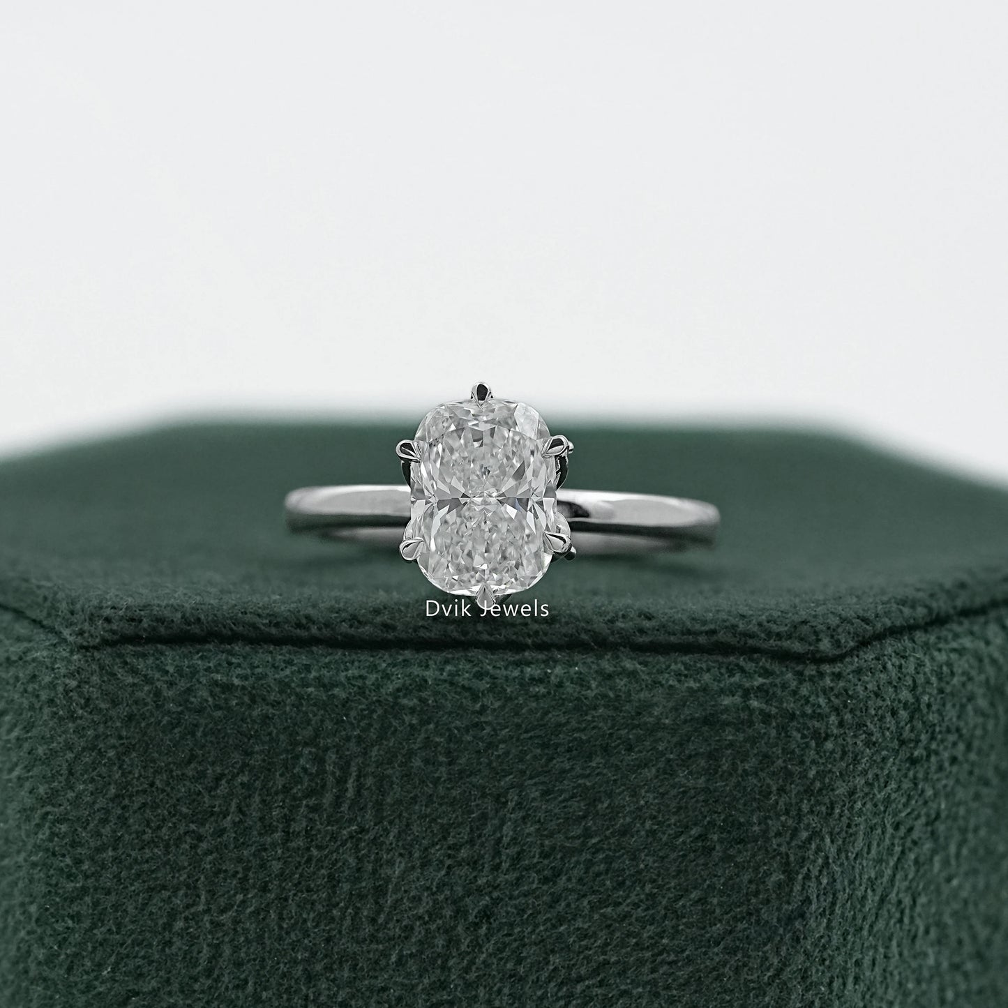 Lab Grown Cushion Diamond Tulip Solitaire Ring